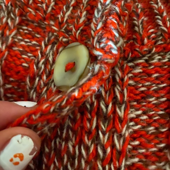 Cyril Cullen red white brown button down sweater - Picture 3 of 5